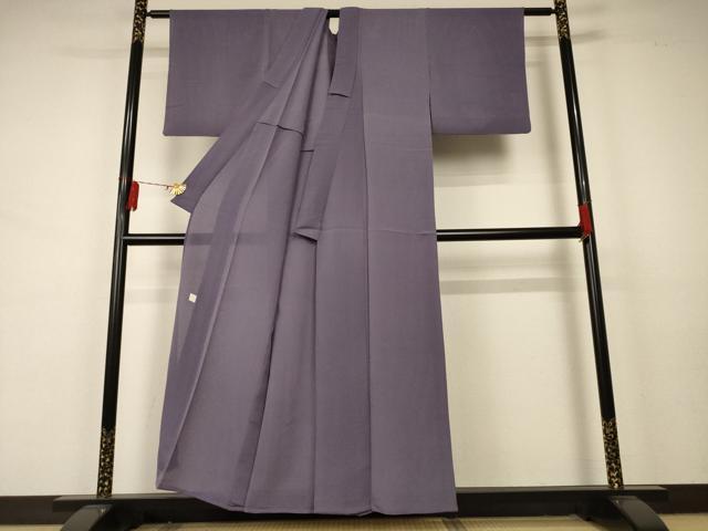 平和屋着物＊本加賀友禅作家 成竹登茂男監修 夏物 色無地 絽 紫鼠色 正絹 逸品 AABA9314jd