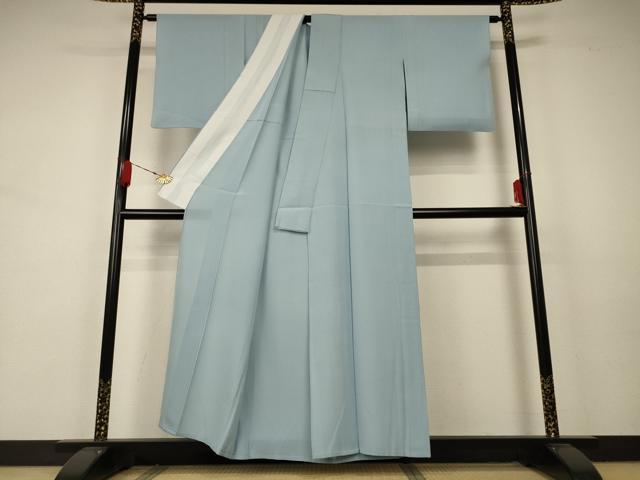平和屋着物＊夏物 色無地 絽 千草鼠色 正絹 逸品 AABA9316jd