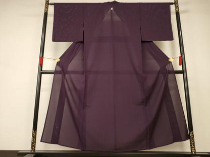 平和屋着物＊夏物　色無地　絽　似せ紫色　正絹　逸品　未使用　AABA9317jd