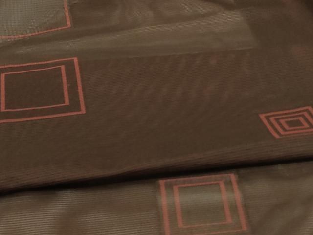 平和屋着物＊夏物 小紋 絽 幾何学文様 洗える着物 AABA9319jd