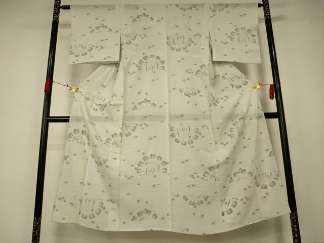 平和屋着物＊夏物 小紋 絽 刺繍 水車 正絹 逸品 AABA9322jd