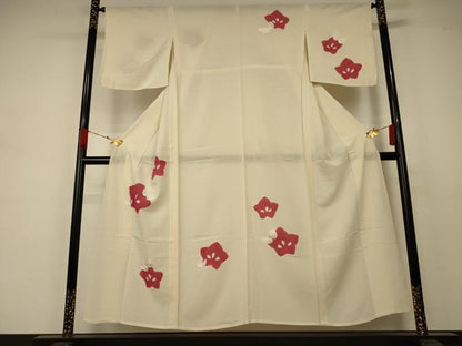 平和屋着物＊夏物 訪問着 絽 花蝶文 正絹 逸品 AABA9323jd
