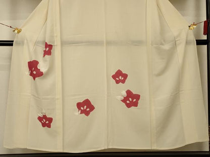 平和屋着物＊夏物 訪問着 絽 花蝶文 正絹 逸品 AABA9323jd
