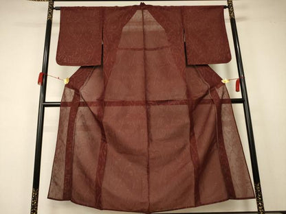 平和屋着物＊夏物 小紋 紗 幾何学文様 正絹 逸品 未使用 AABA9326jd