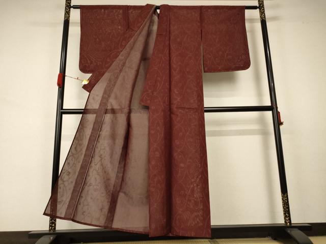 平和屋着物＊夏物 小紋 紗 幾何学文様 正絹 逸品 未使用 AABA9326jd