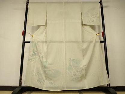 平和屋着物＊夏物 訪問着 絽 舞鳥文 正絹 逸品 AABA9327jd