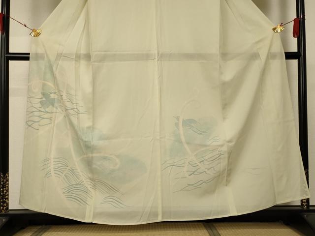 平和屋着物＊夏物 訪問着 絽 舞鳥文 正絹 逸品 AABA9327jd