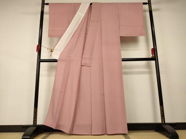 平和屋着物＊夏物 色無地 絽 ときがら茶色 正絹 逸品 AABA9328jd