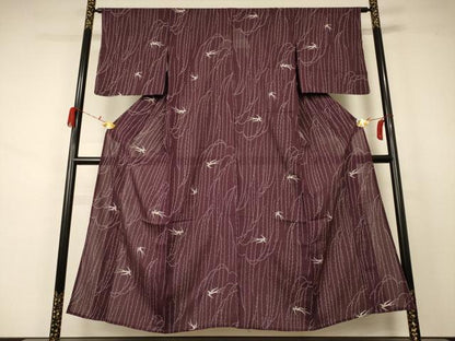平和屋着物＊夏物 小紋 絽 舞鳥文 正絹 逸品 AABA9330jd