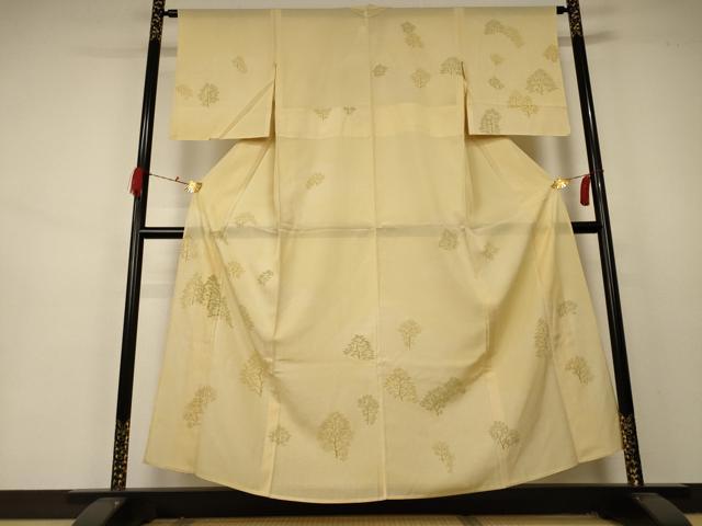 平和屋着物＊夏物 訪問着 絽 樹木 正絹 逸品 AABA9335jd