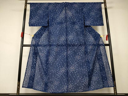 平和屋着物＊夏物 小紋 絽 萩文 洗える着物 AABA9337jd