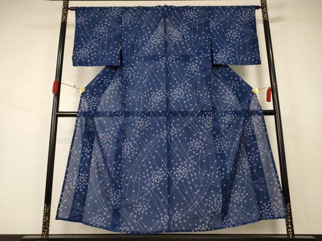 平和屋着物＊夏物 小紋 絽 萩文 洗える着物 AABA9337jd