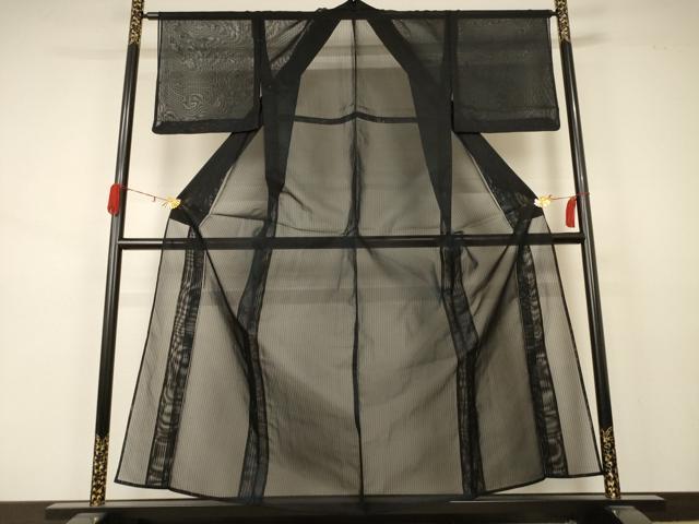 平和屋着物＊夏物 小紋 絽 縞 正絹 逸品 AABA9341jd