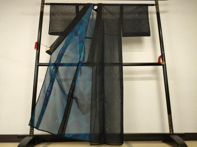 平和屋着物＊夏物 小紋 絽 縞 正絹 逸品 AABA9341jd