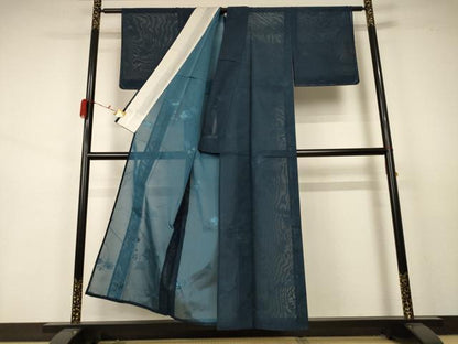 平和屋着物＊夏物 小紋 紗 蔦の葉文 褐返色 正絹 逸品 未使用 AABA9344jd