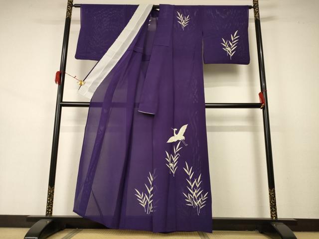 平和屋着物＊夏物 訪問着 絽 舞鳥草文 正絹 逸品 AABA9345jd