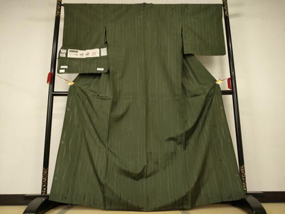 平和屋着物＊夏物 小紋 変わり絽 もじり織 飛鳥文 反端付き 正絹 逸品 AABA9351jd