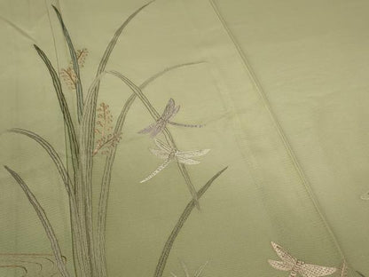 平和屋着物＊夏物 訪問着 絽 刺繍 勝虫 暈し染め 銀糸 正絹 逸品 AABA9353jd