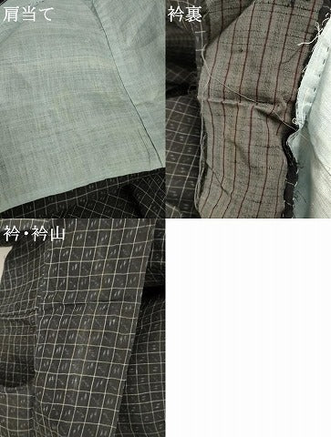 平和屋着物＊夏物 上布 格子 麻 逸品 AABA9354jd