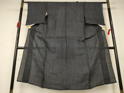 平和屋着物＊夏物 上布 十字絣 麻 逸品 AABA9355jd