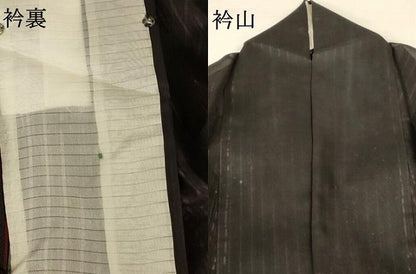 平和屋着物＊夏物 小紋 紗 縞 洗える着物 AABA9367jd