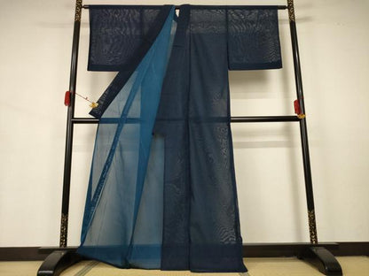 平和屋着物＊夏物 小紋 紗 抽象文様 正絹 逸品 AABA9374jd