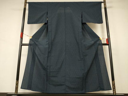 平和屋着物▽お召　単衣　立涌花文　正絹　逸品　未使用　AABA9375jd