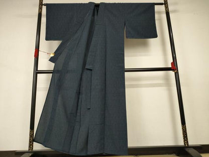 平和屋着物▽お召　単衣　立涌花文　正絹　逸品　未使用　AABA9375jd
