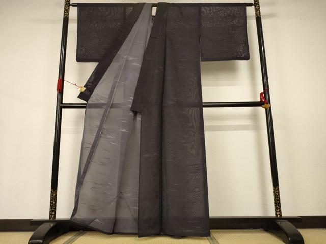 平和屋着物＊夏物 色無地 流水紋紗 紅消鼠色 正絹 逸品 AABA9376jd