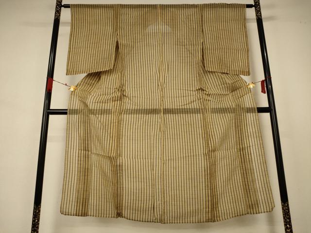 平和屋着物＊夏物 紗紬 格子 正絹 逸品 AABA9377jd