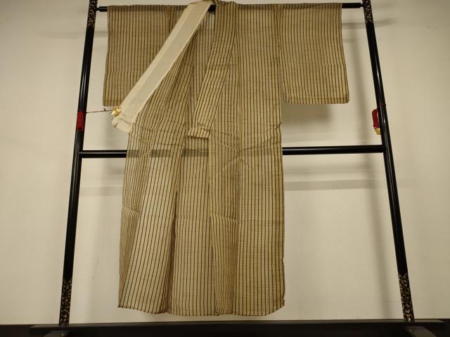 平和屋着物＊夏物 紗紬 格子 正絹 逸品 AABA9377jd