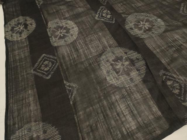 平和屋着物＊夏物 重要無形文化財 本場宮古上布 幾何学花丸文 苧麻 逸品 AABA9378jd