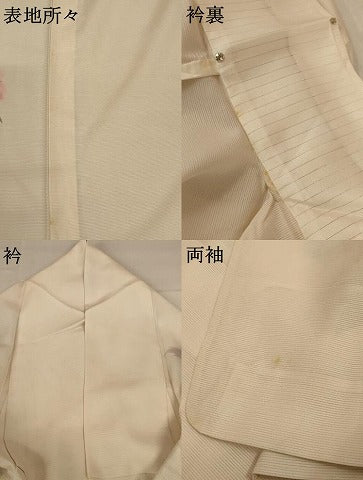 平和屋着物＊夏物 訪問着 絽 手描き 草花文 暈し染め 正絹 逸品 AABA9381jd