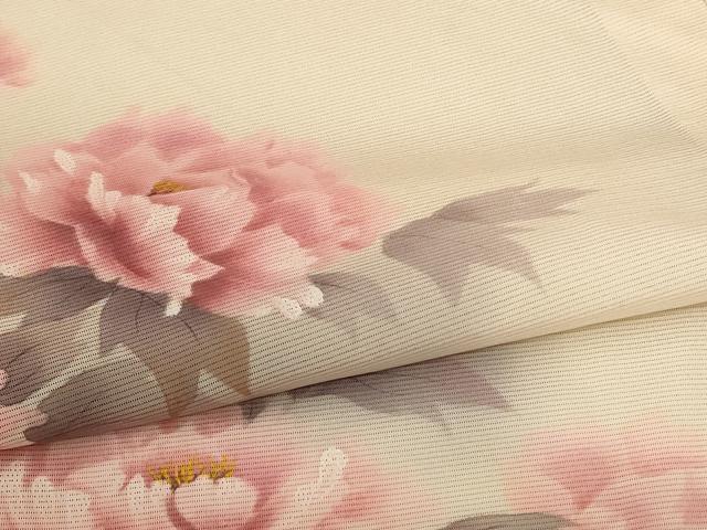 平和屋着物＊夏物 訪問着 絽 手描き 草花文 暈し染め 正絹 逸品 AABA9381jd