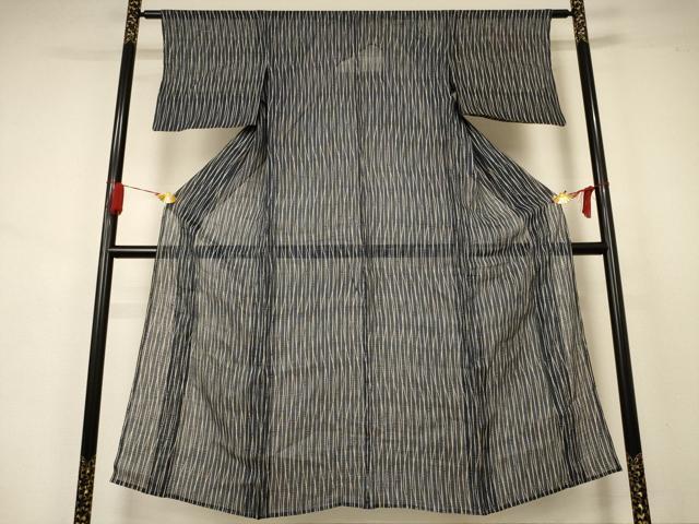 平和屋着物＊夏物 小紋 絽 変わり縞 正絹 逸品 AABA9384jd