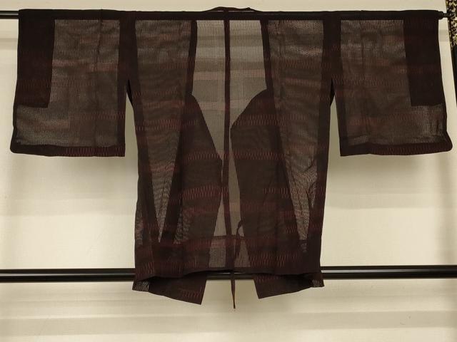 平和屋着物▽道中着　スリーシーズン　春夏秋　塵除け　霞文　正絹　逸品　AABA9386jd