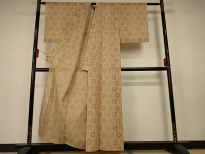 平和屋着物＊夏物 小千谷ちぢみ 亀甲花文 麻 逸品 AABA9389jd
