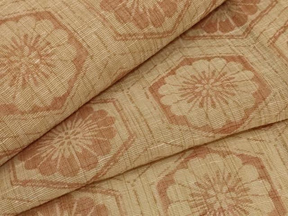 平和屋着物＊夏物 小千谷ちぢみ 亀甲花文 麻 逸品 AABA9389jd