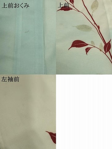 平和屋着物＊夏物 訪問着 絽 枝葉文 銀彩 洗える着物 AABA9390jd