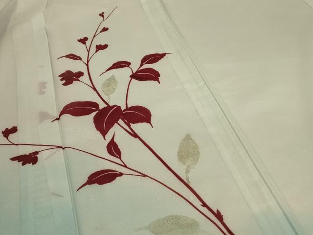 平和屋着物＊夏物 訪問着 絽 枝葉文 銀彩 洗える着物 AABA9390jd