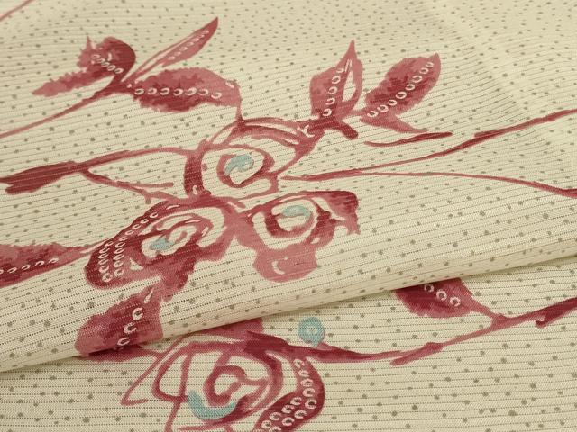 平和屋着物＊夏物 小紋 絽 枝花文 正絹 逸品 AABA9394jd