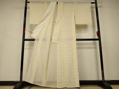 平和屋着物＊夏物 小紋 絽 亀甲文 正絹 逸品 AABA9400jd