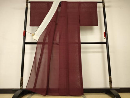 平和屋着物＊夏物 小紋 紗 格子 正絹 逸品 AABA9405jd