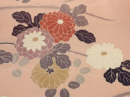 平和屋着物＊夏物 小紋 絽 草花文 暈し染め 正絹 逸品 AABA9406jd