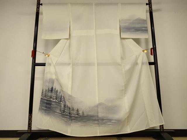 平和屋着物＊夏物 訪問着 絽 手描き 風景文 三越扱い 正絹 逸品 AABA9407jd