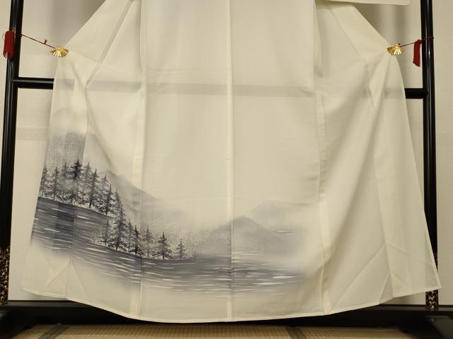 平和屋着物＊夏物 訪問着 絽 手描き 風景文 三越扱い 正絹 逸品 AABA9407jd