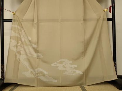 平和屋着物＊夏物 訪問着 絽 枝花文 銀彩 正絹 逸品 AABA9408jd