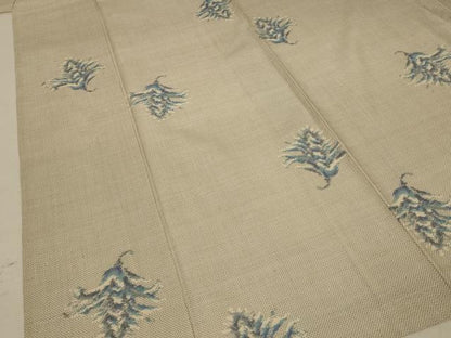 平和屋着物▽本場大島紬 白大島 単衣 7マルキ 草花文 正絹 逸品 AABA9409jd