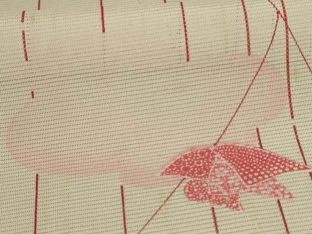 平和屋着物＊夏物 小紋 絽 枝花文 洗える着物 AABA9410jd