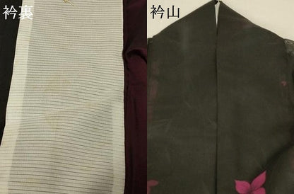 平和屋着物＊夏物 小紋 紗 草花文 正絹 逸品 AABA9411jd
